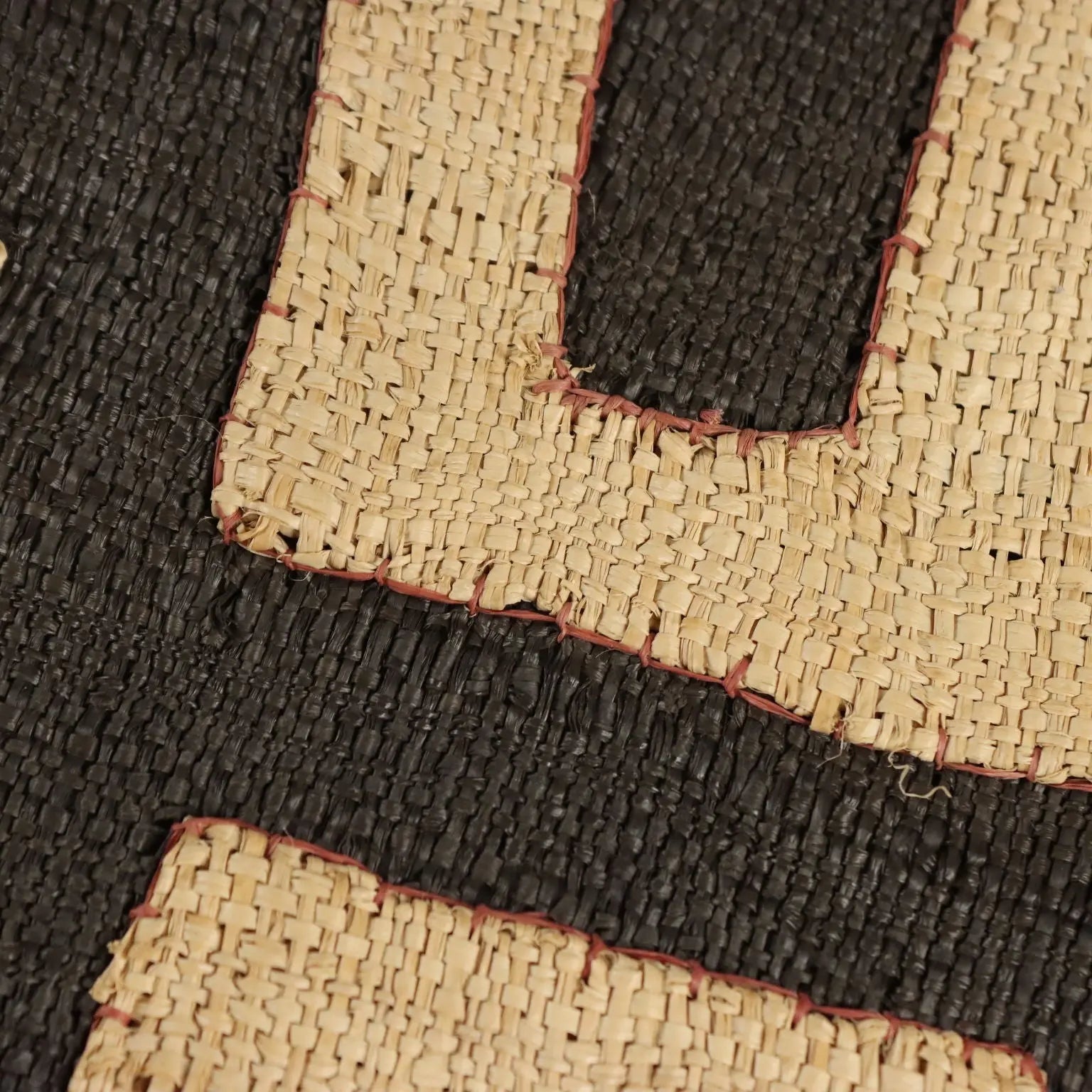 Royal Ntshak Raffia Fabric Labyrinth Design Kuba Art XX Century