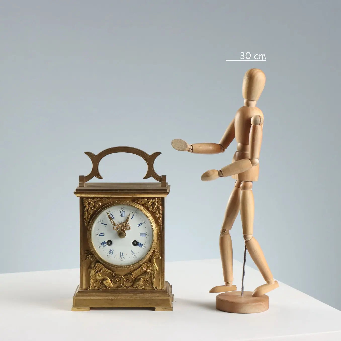 Antique Table Clock La Vallée Manufacture Bronze XX Century