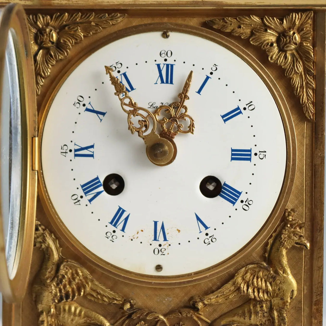 Antique Table Clock La Vallée Manufacture Bronze XX Century
