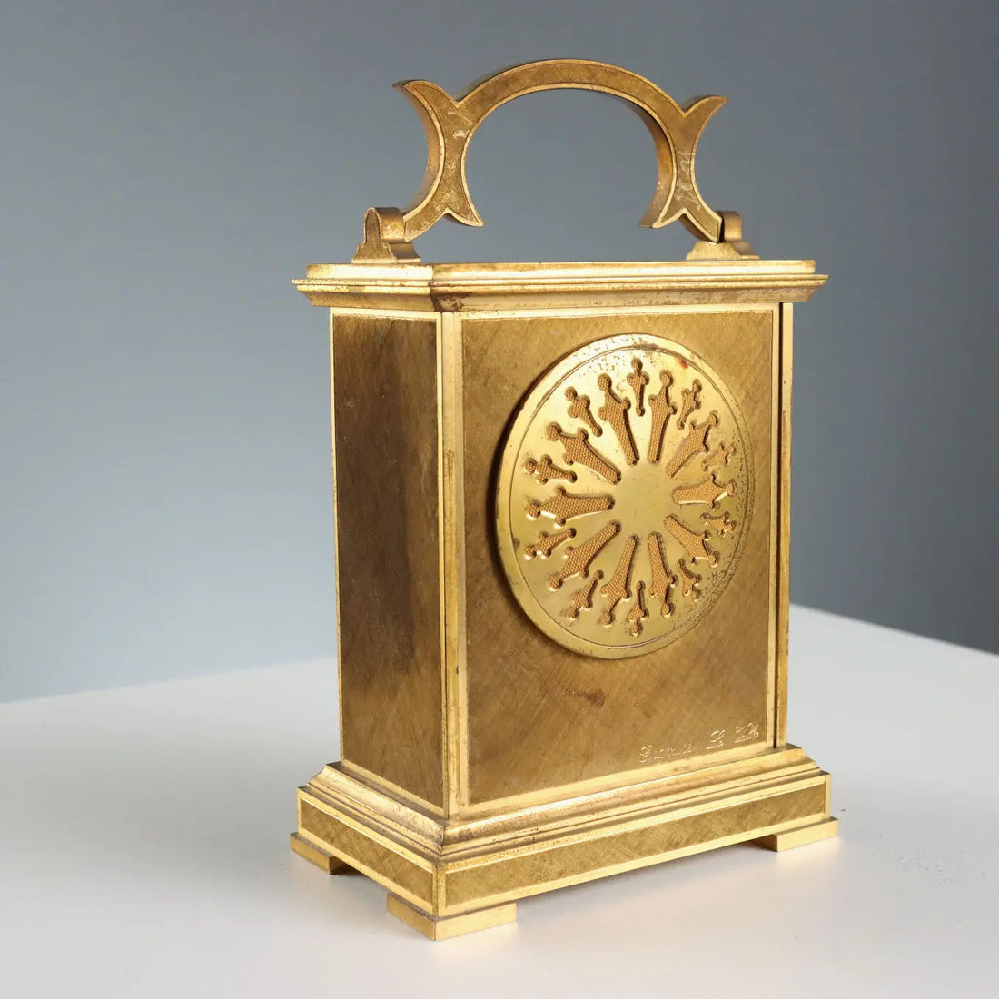Antique Table Clock La Vallée Manufacture Bronze XX Century