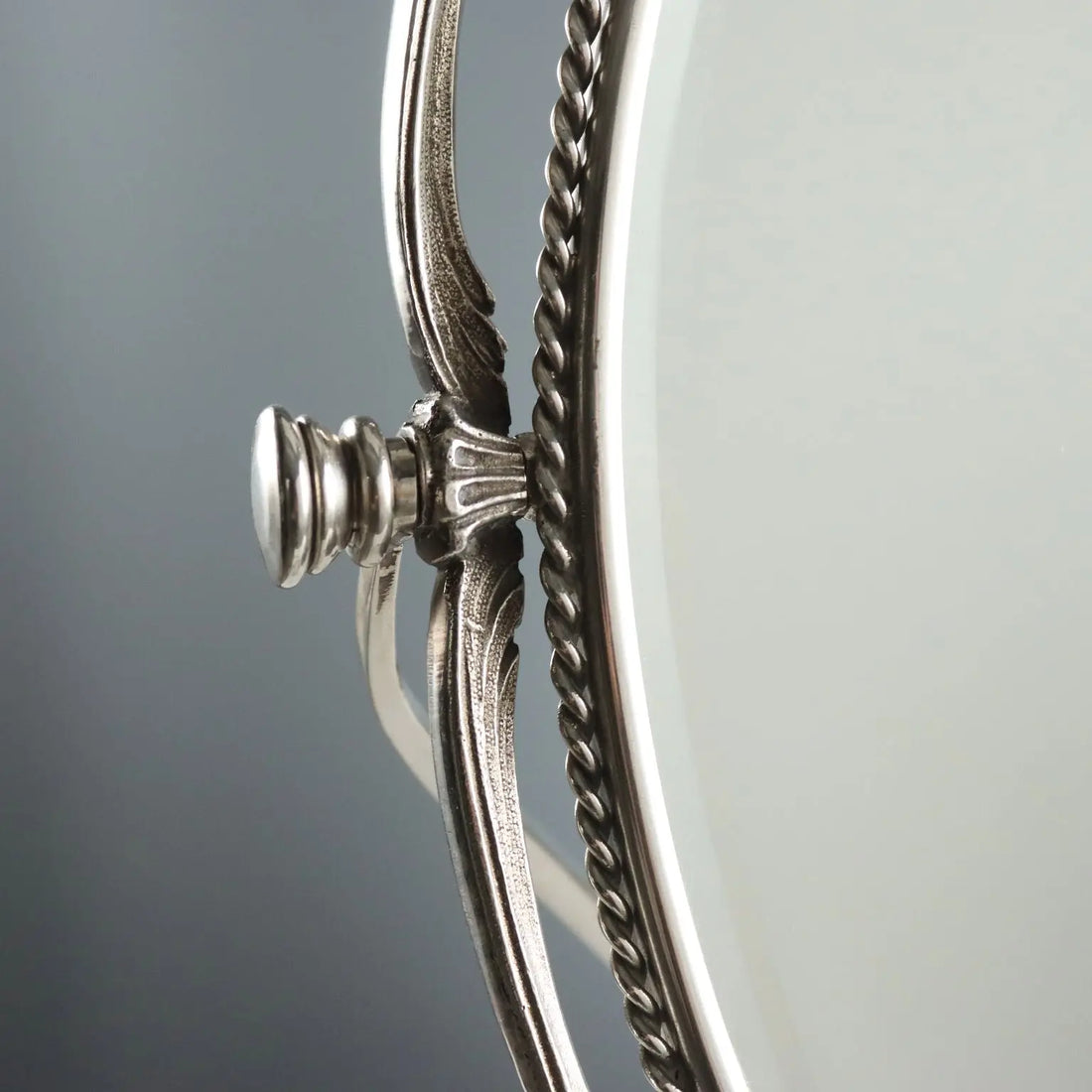 Vintage Table Mirror Metal Glass Italy XX Century