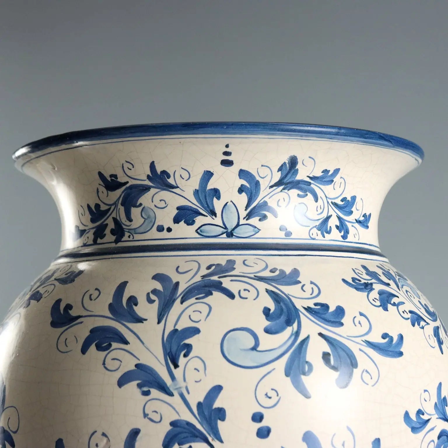 Vintage Vase Majolica of Caltagirone Italy XX Century