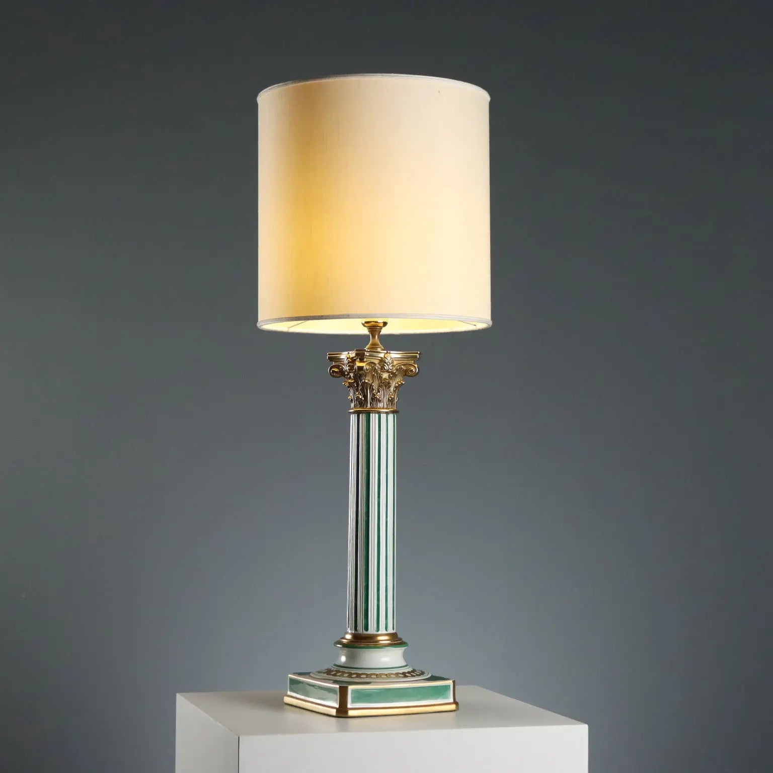 Antique Column Shaped Lamp Le Porcellane Florence XX Century