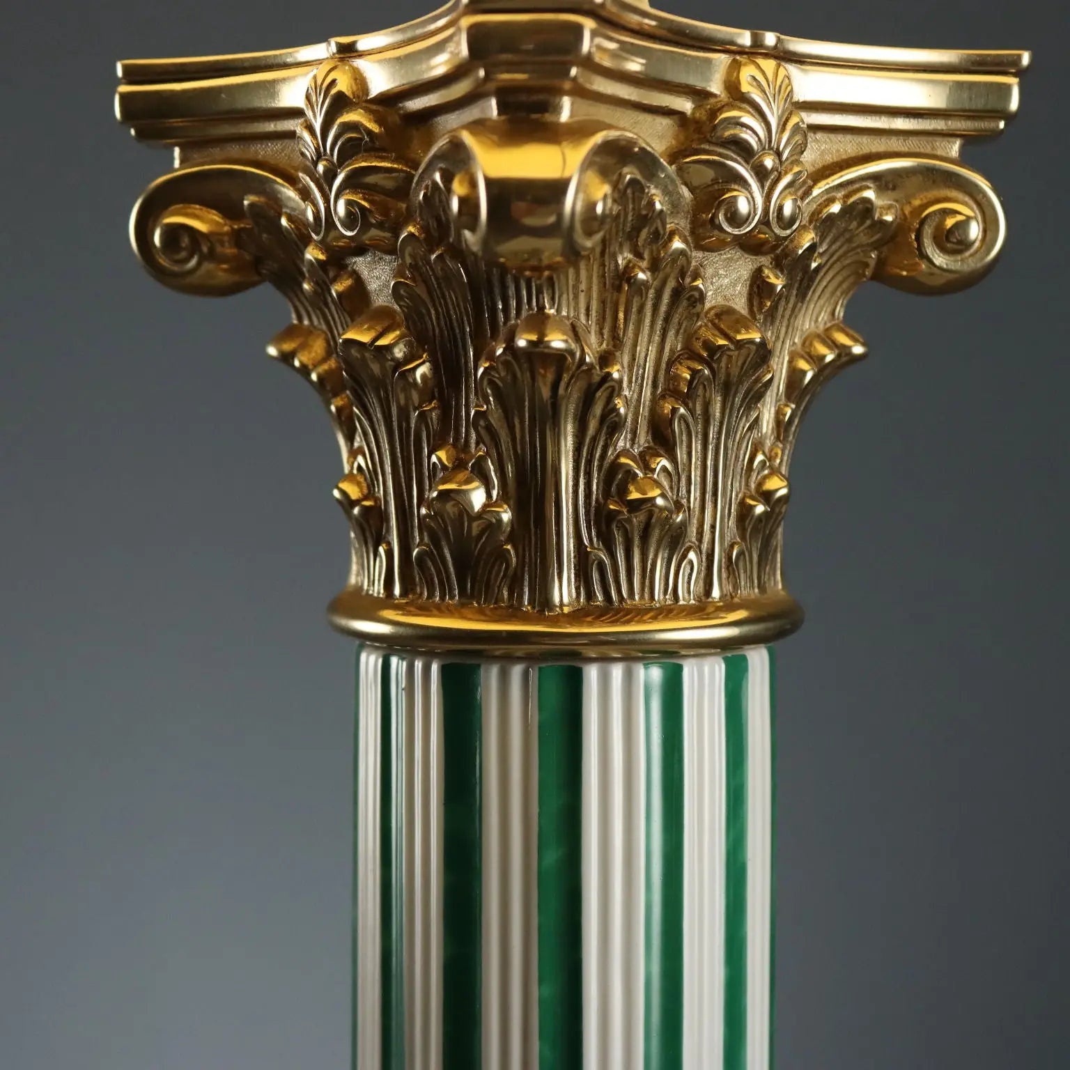 Antique Column Shaped Lamp Le Porcellane Florence XX Century