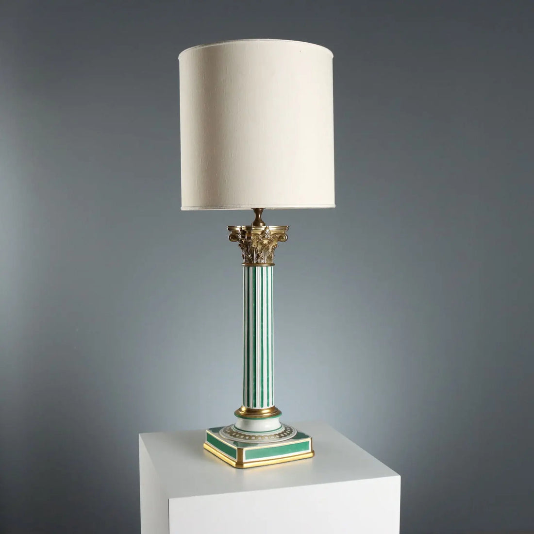 Antique Column Shaped Lamp Le Porcellane Florence XX Century