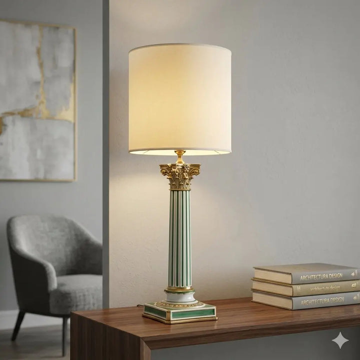Antique Column Shaped Lamp Le Porcellane Florence XX Century