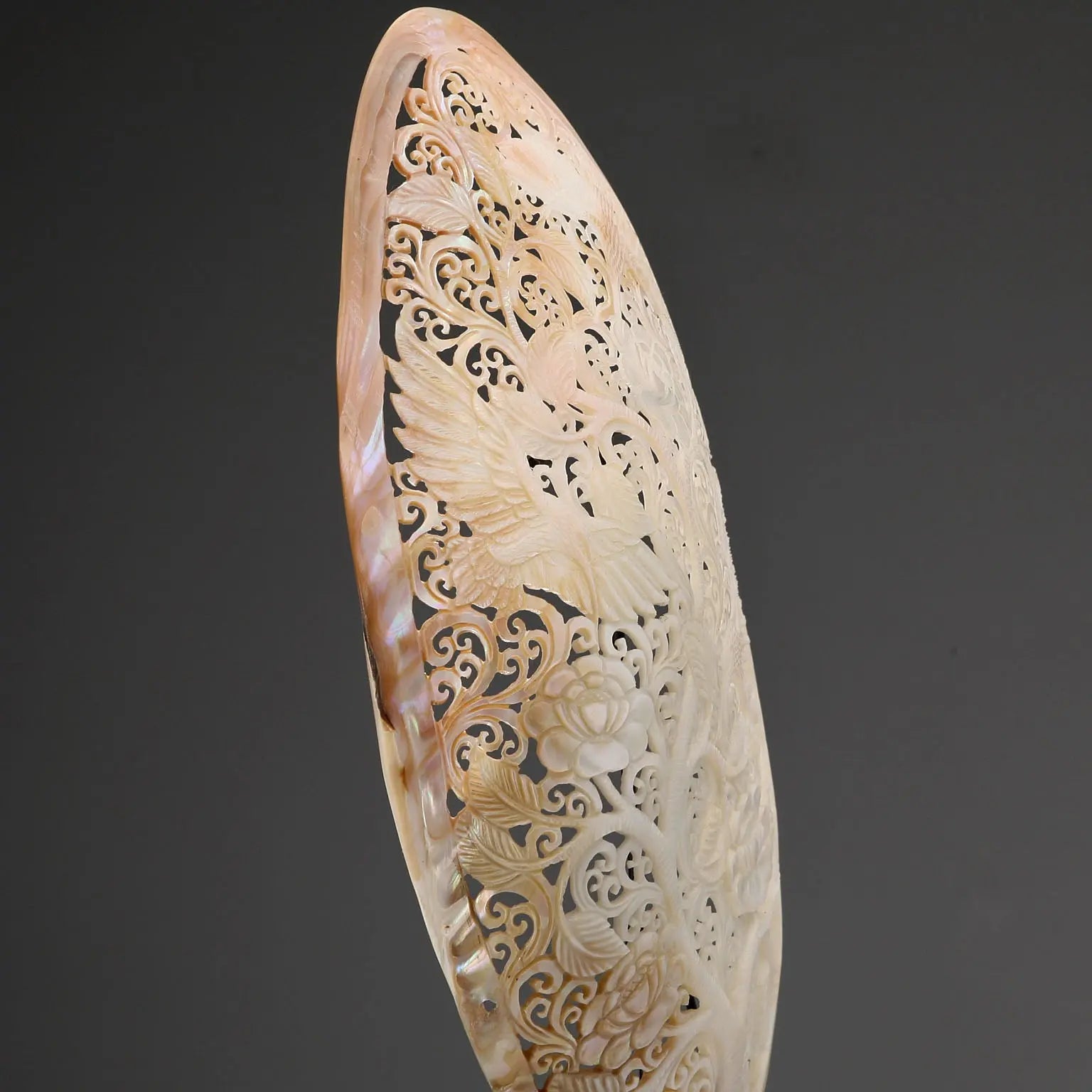 Perforated and Hand-Decorated Shell Wooden Base