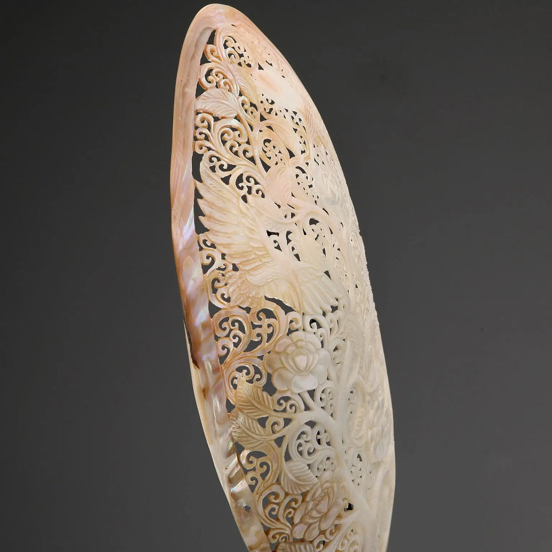 Perforated and Hand-Decorated Shell Wooden Base