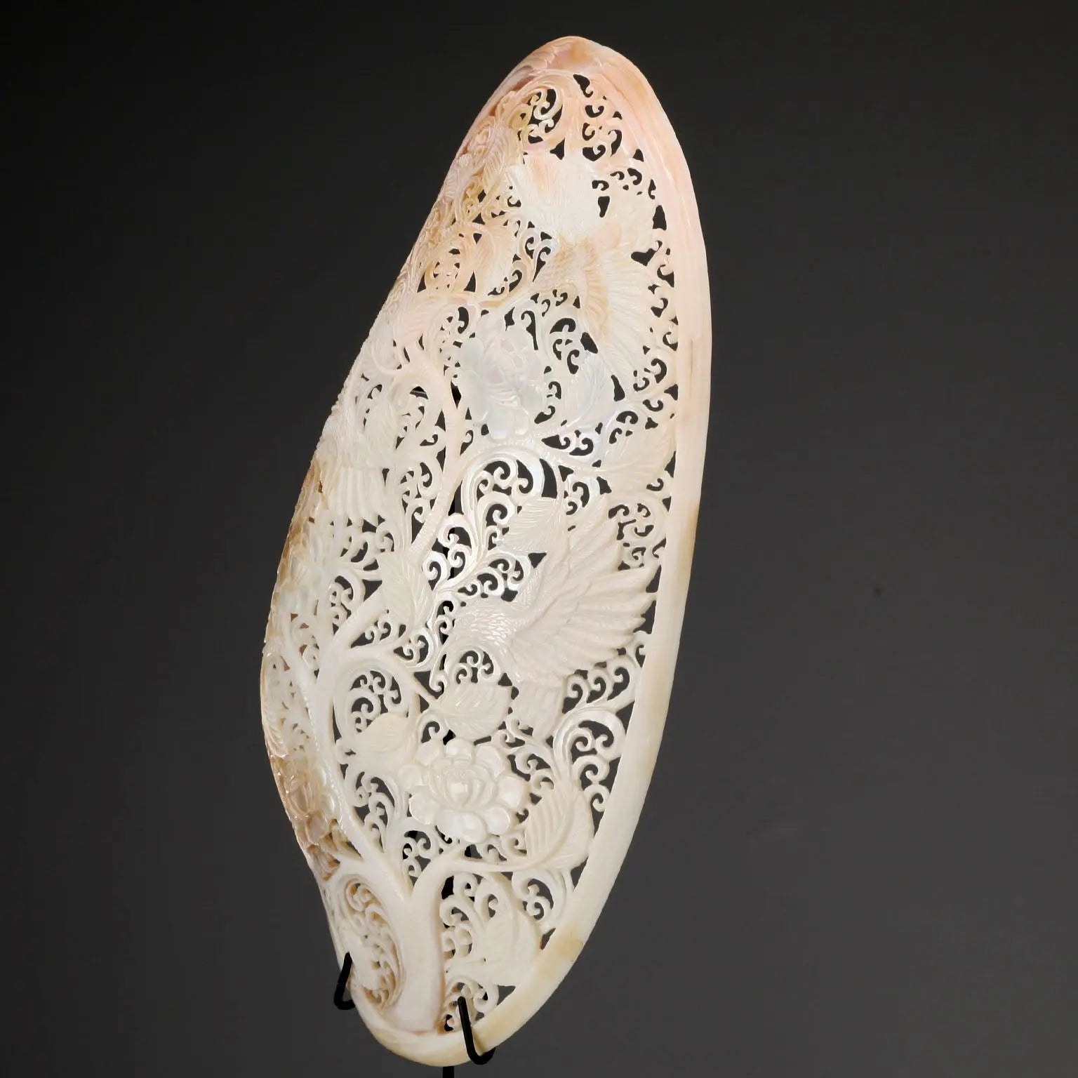 Perforated and Hand-Decorated Shell Wooden Base