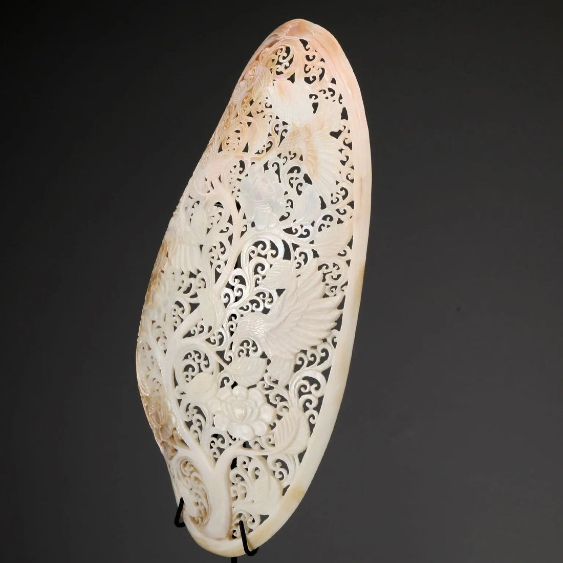 Perforated and Hand-Decorated Shell Wooden Base