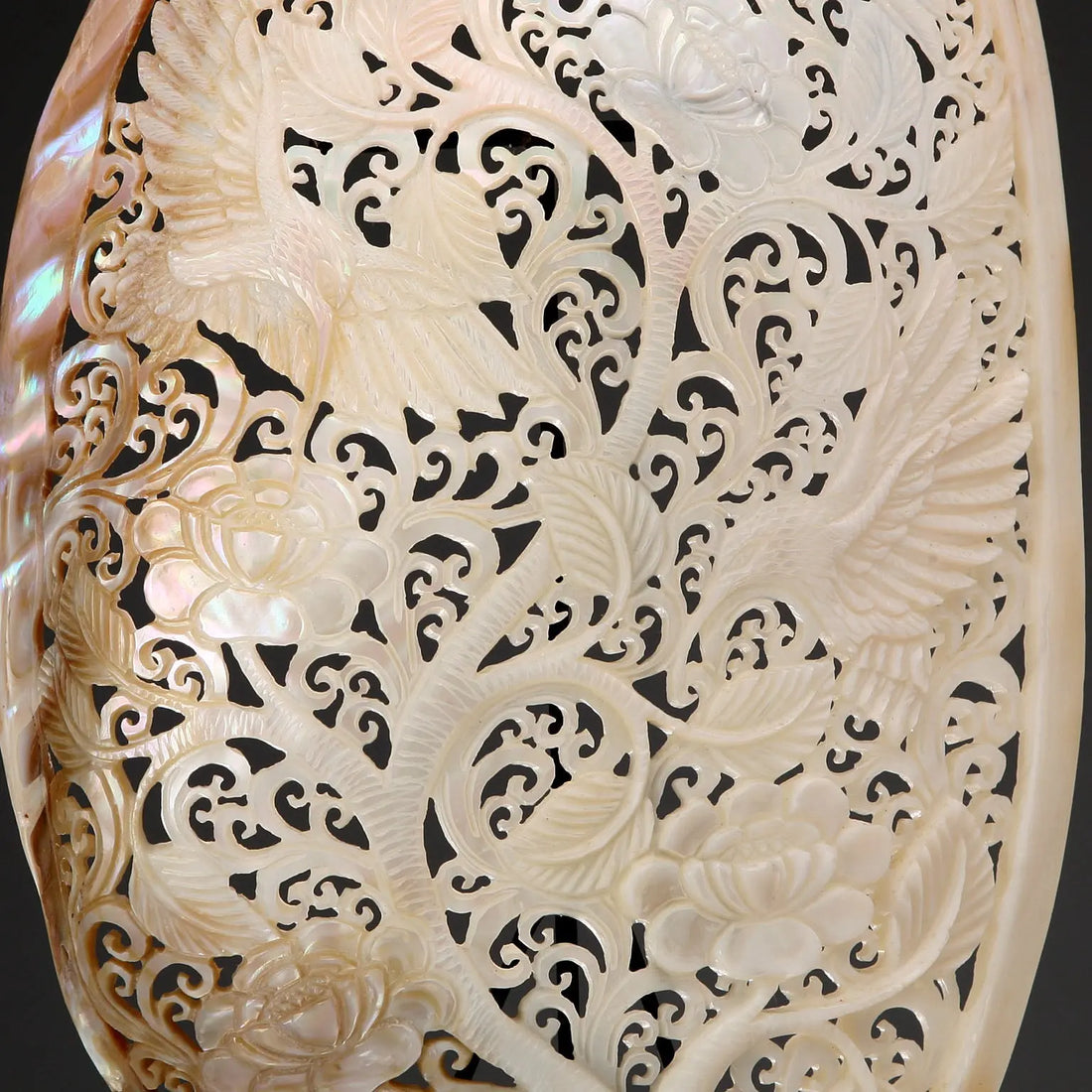 Perforated and Hand-Decorated Shell Wooden Base
