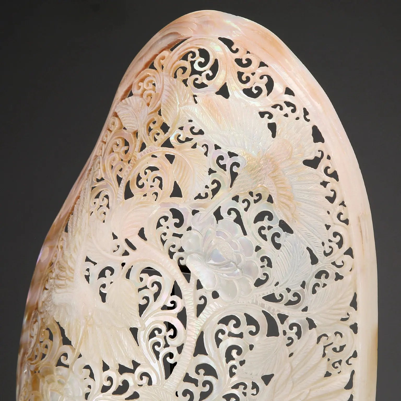 Perforated and Hand-Decorated Shell Wooden Base