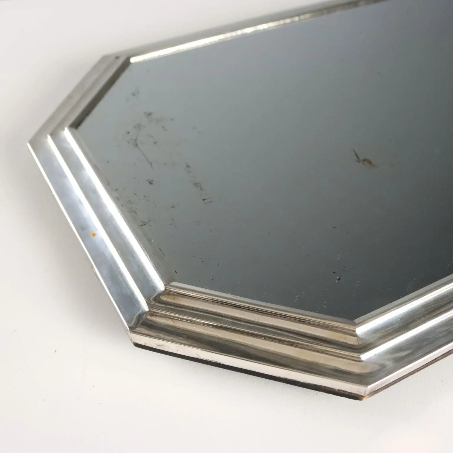 Antique Mirrored Tray Silver Italy XX Century