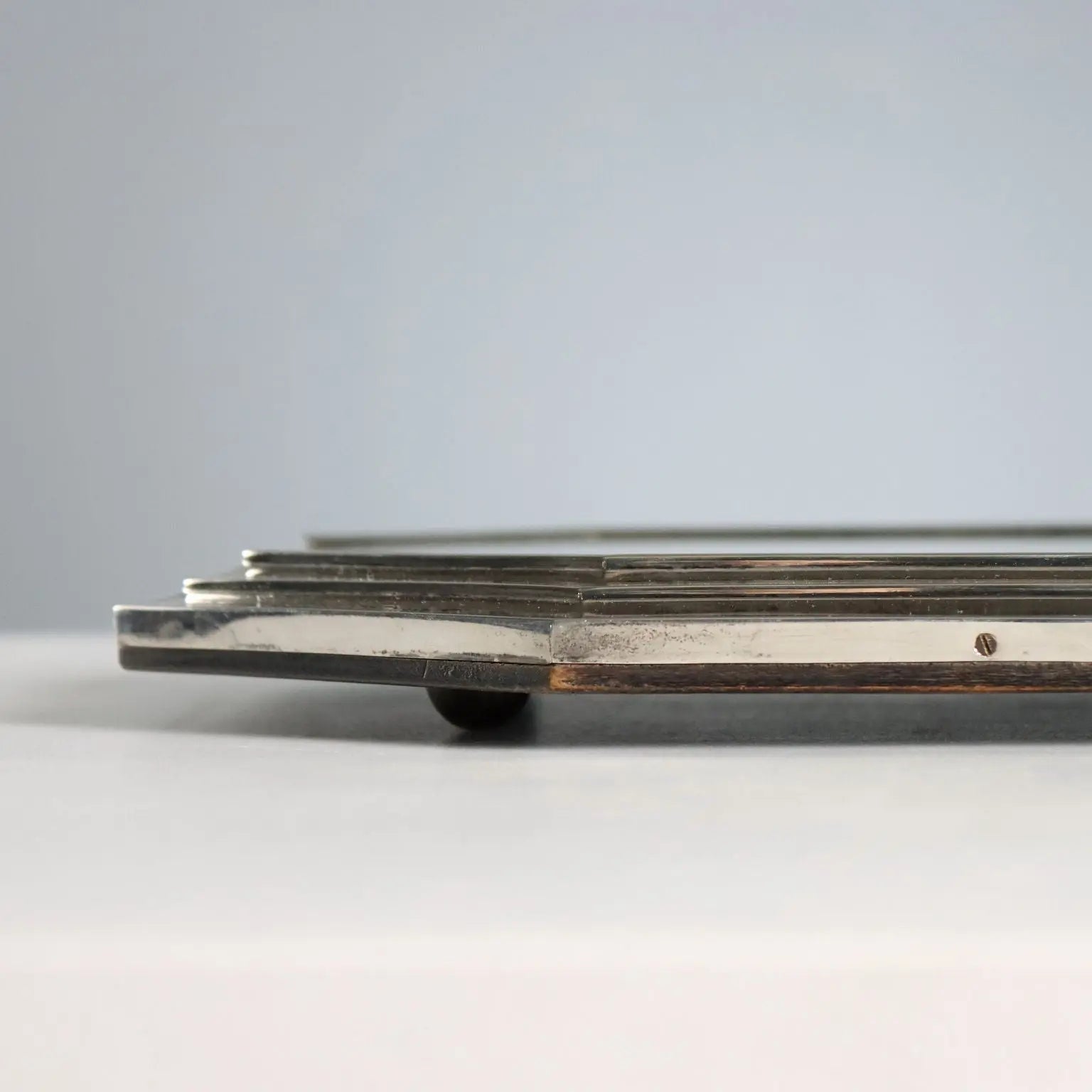 Antique Mirrored Tray Silver Italy XX Century