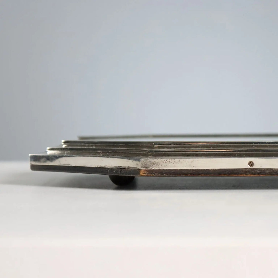 Antique Mirrored Tray Silver Italy XX Century