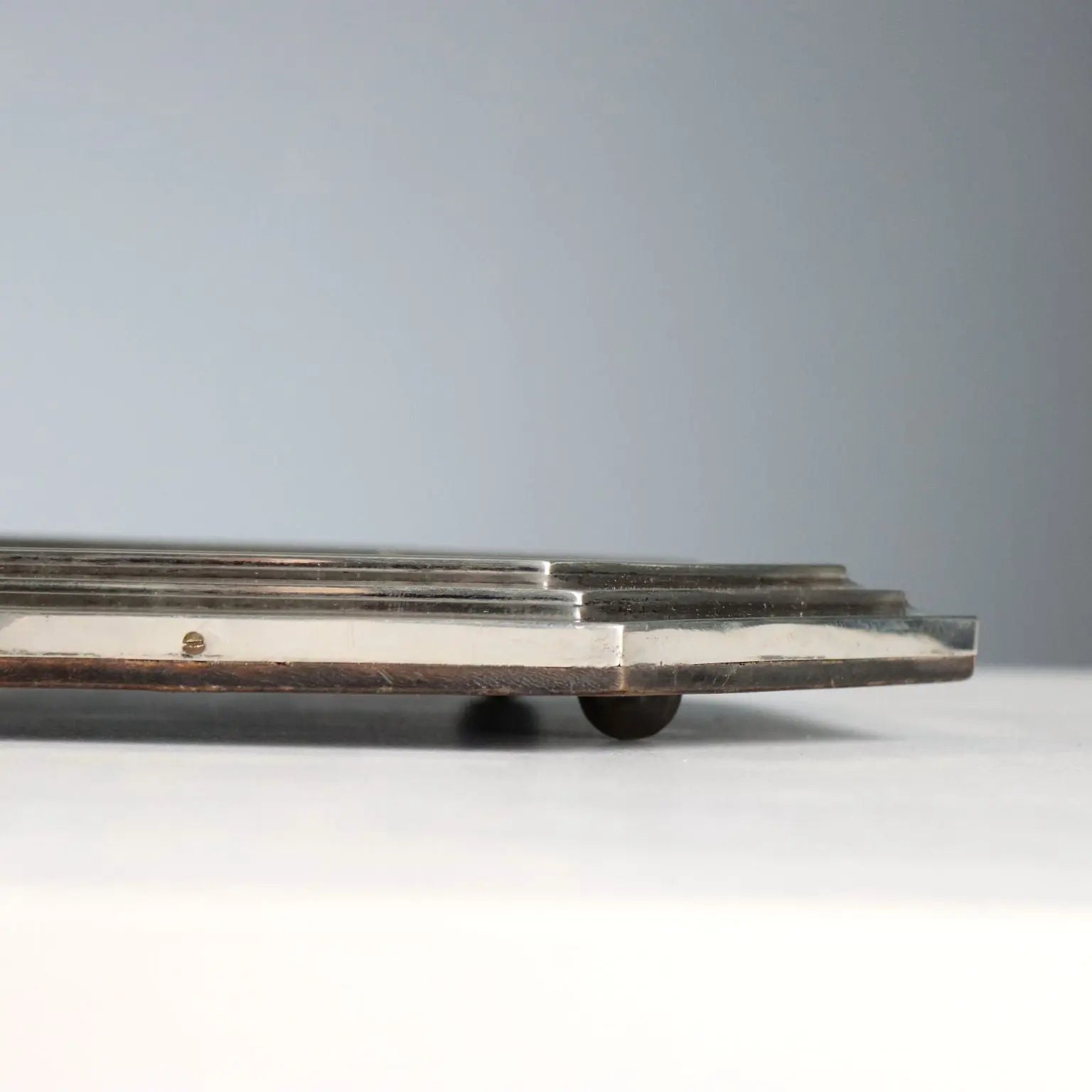 Antique Mirrored Tray Silver Italy XX Century