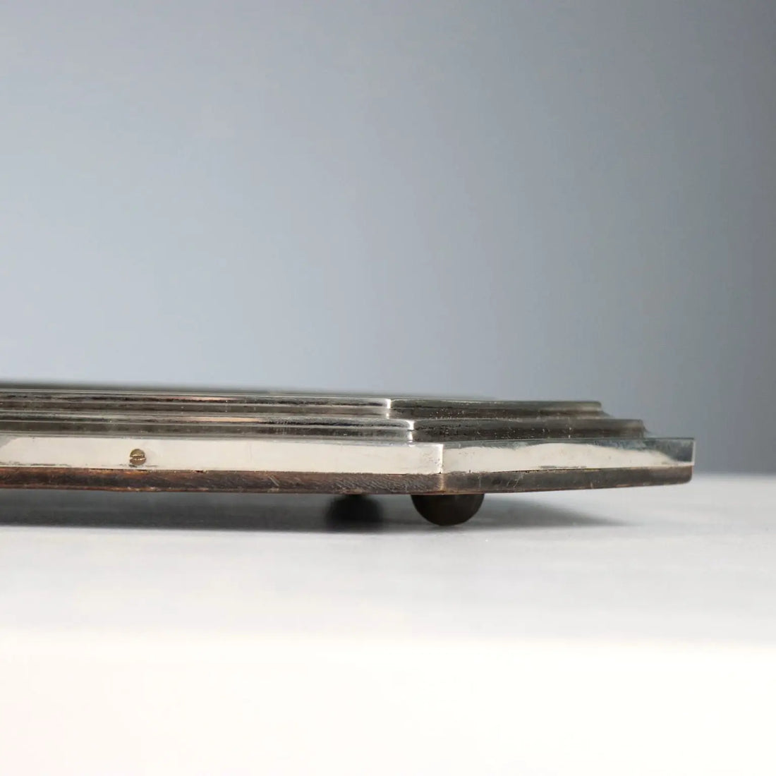 Antique Mirrored Tray Silver Italy XX Century