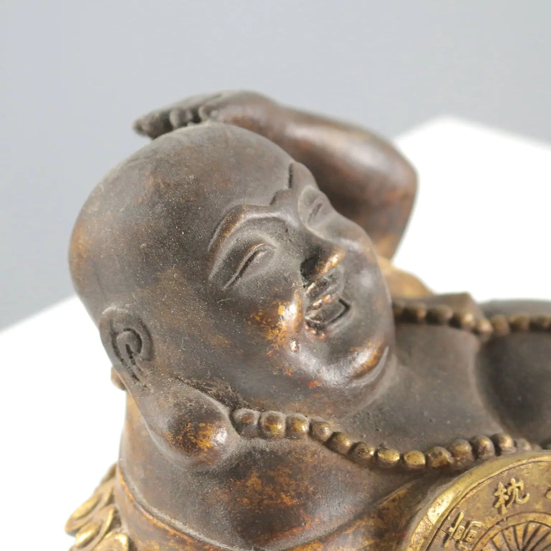 Antique Budai Sculpture Bronze Decorations China XX Century