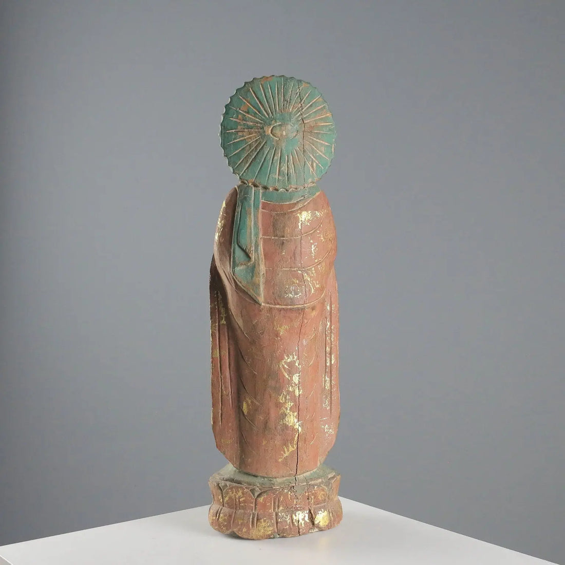Antique Carved Wooden Buddha Sculpture Thailand XX Century
