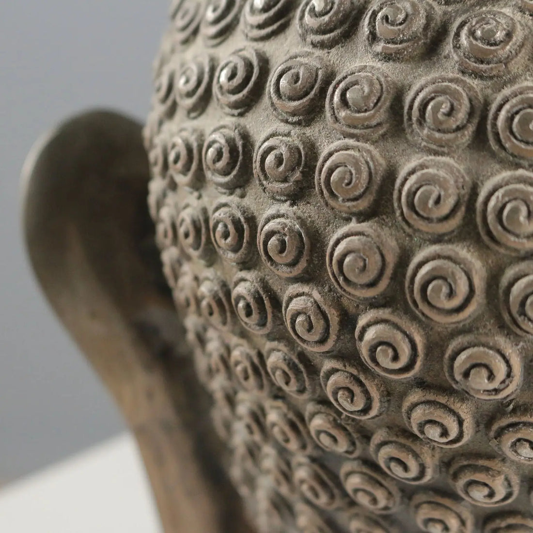 Antique Buddha Head Bronze Thailand XX Century