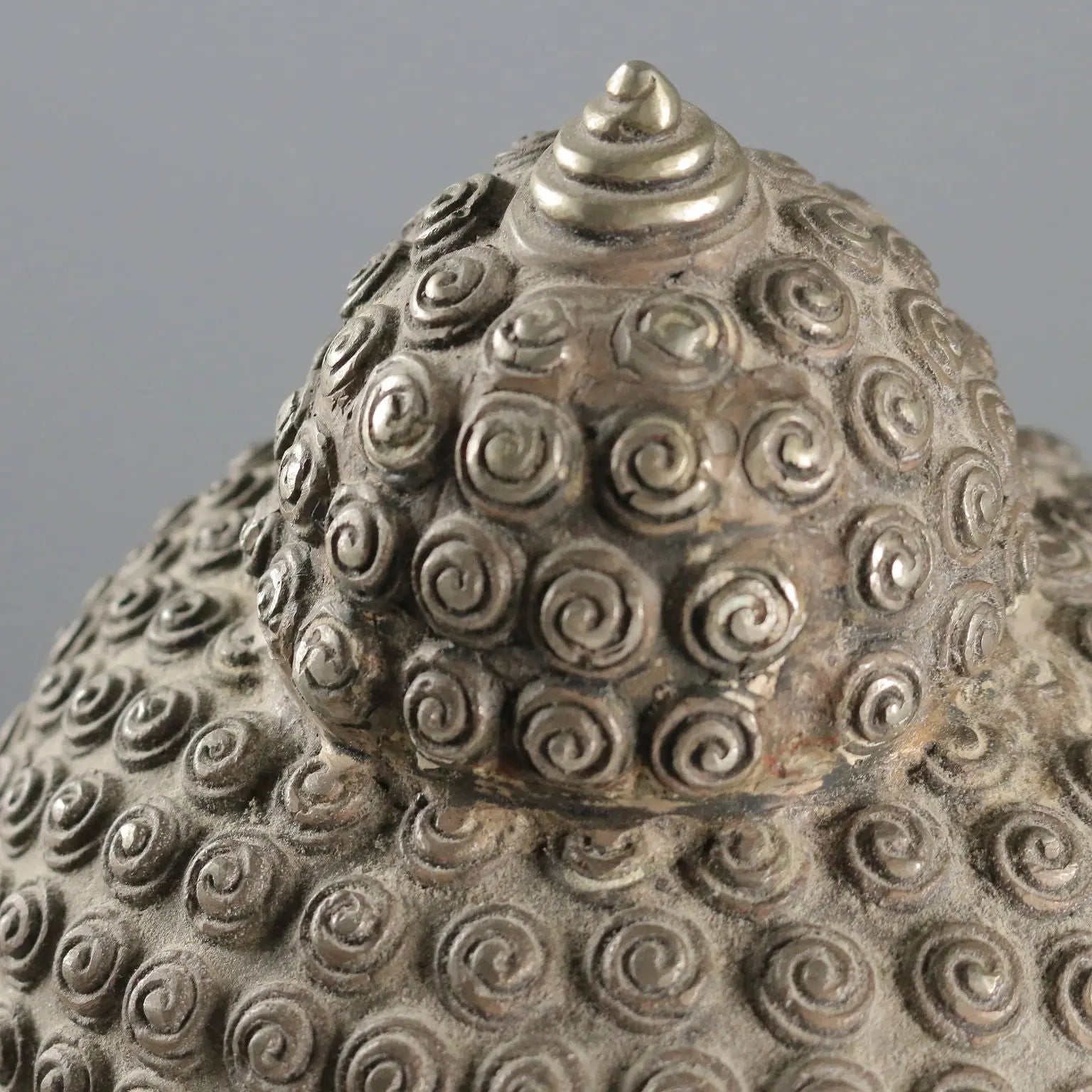 Antique Buddha Head Bronze Thailand XX Century