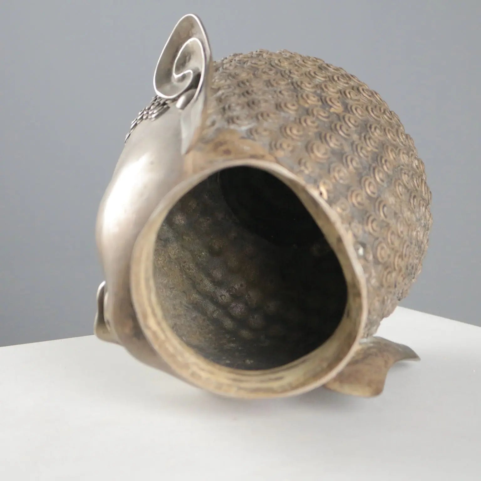 Antique Buddha Head Bronze Thailand XX Century