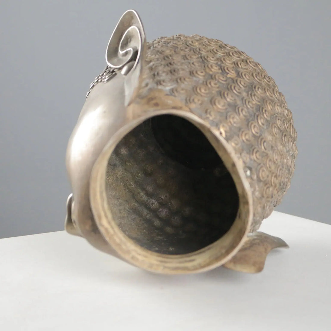 Antique Buddha Head Bronze Thailand XX Century