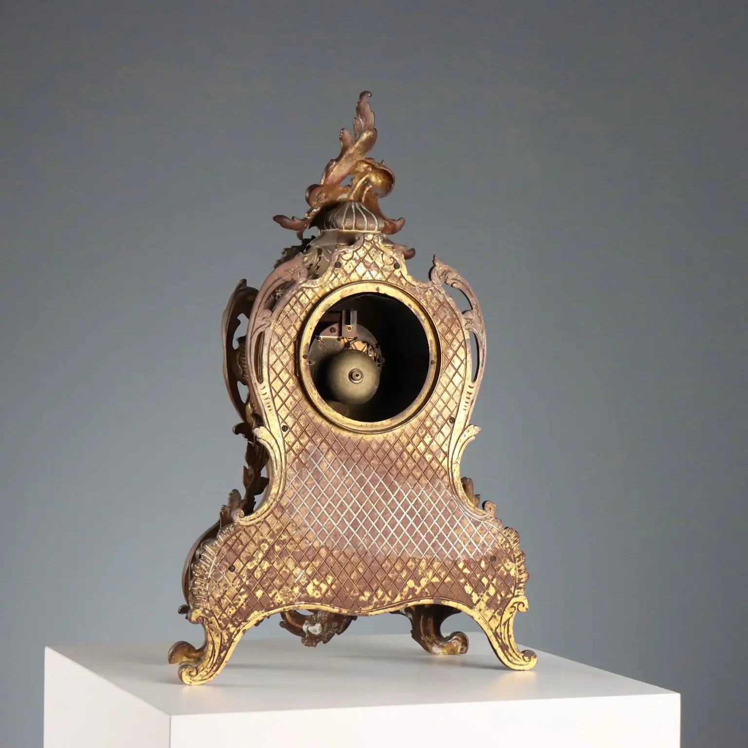 Antique Table Clock Gilded Bronze France XIX Century