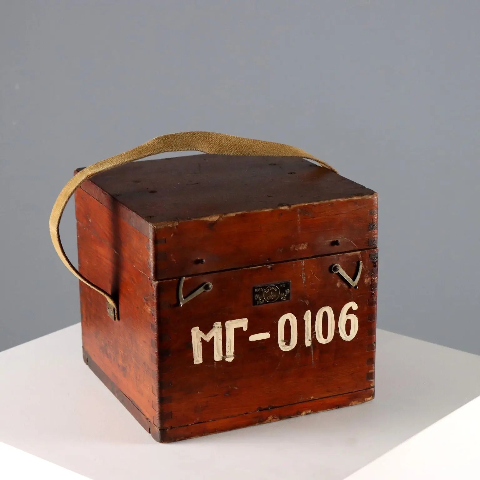 Vintage Nautical Compass in Wooden Box Soviet Union 1960s