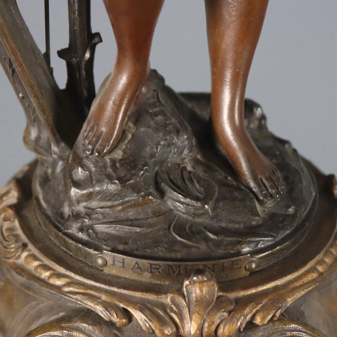 Antique Table Clock Antimony Marble France XIX Century