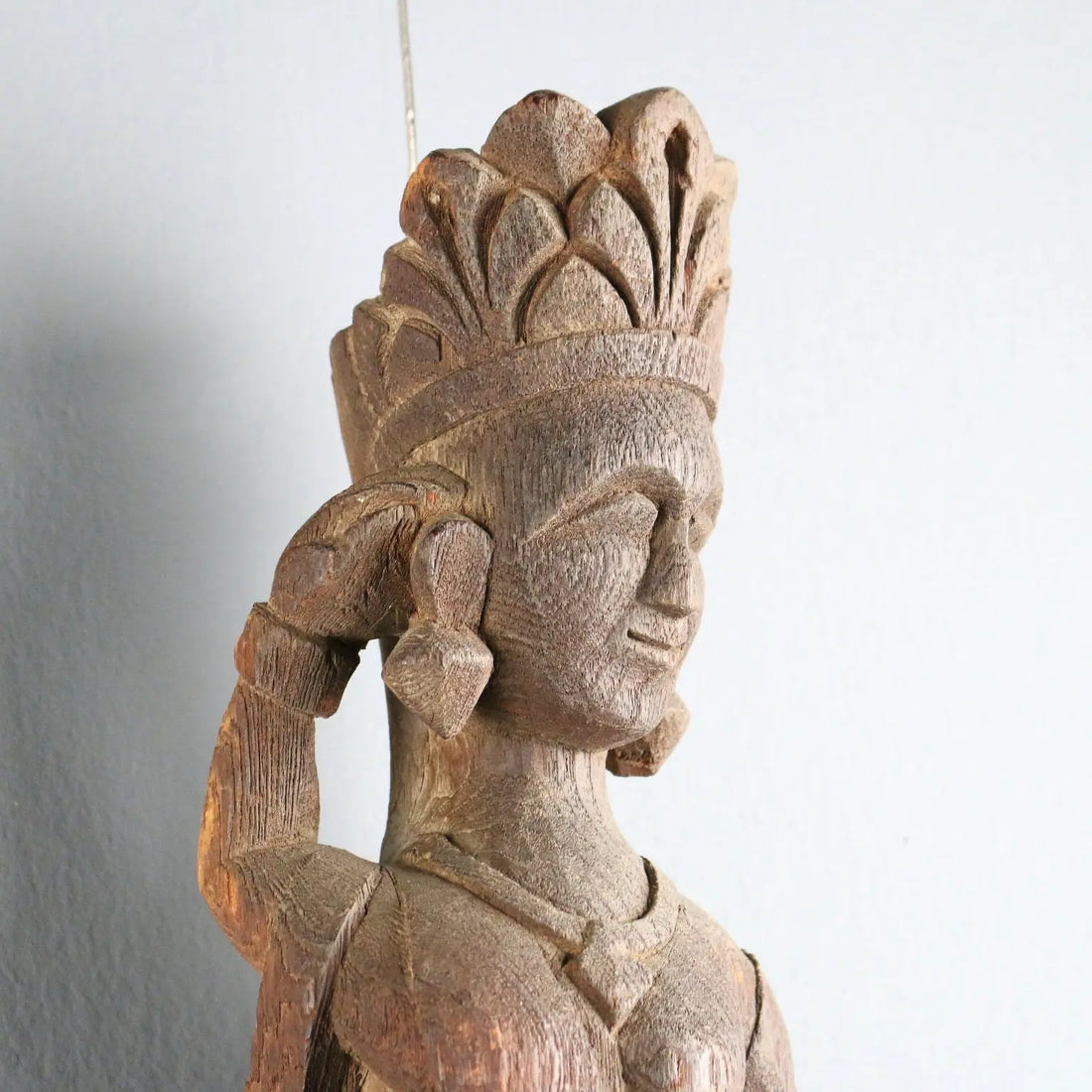 Wooden Sculpture Indian Goddess Handmade XX Century