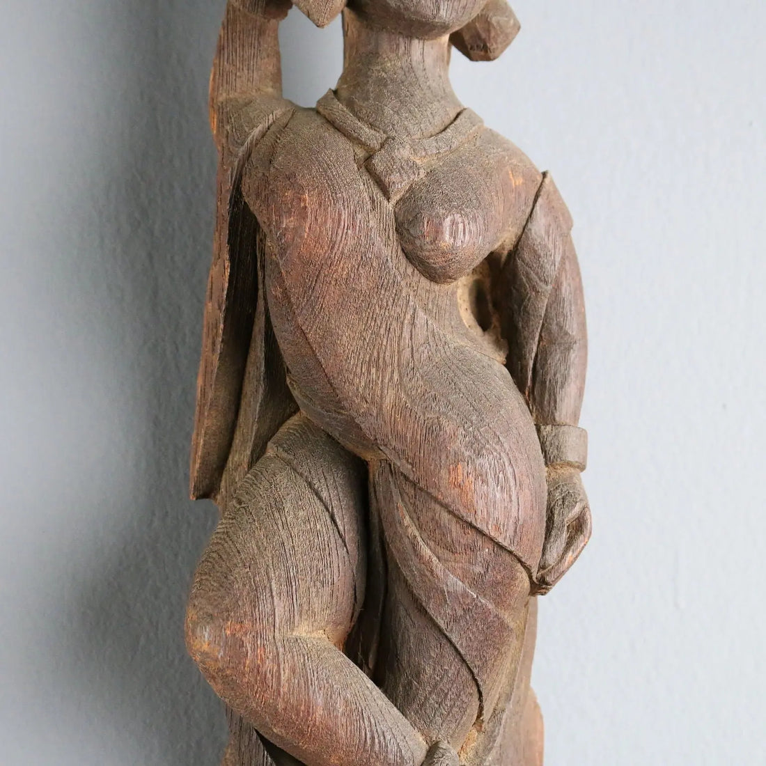 Wooden Sculpture Indian Goddess Handmade XX Century