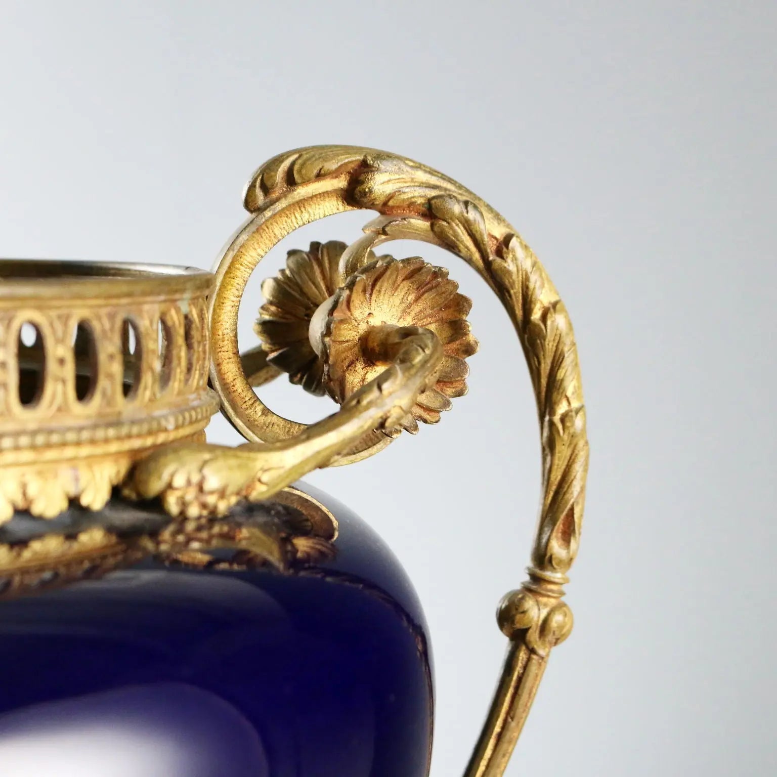 Antique Centerpiece Porcelain Bronze France Late XIX Century