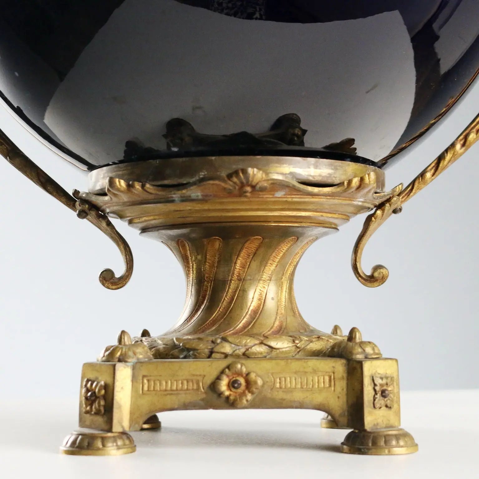 Antique Centerpiece Porcelain Bronze France Late XIX Century