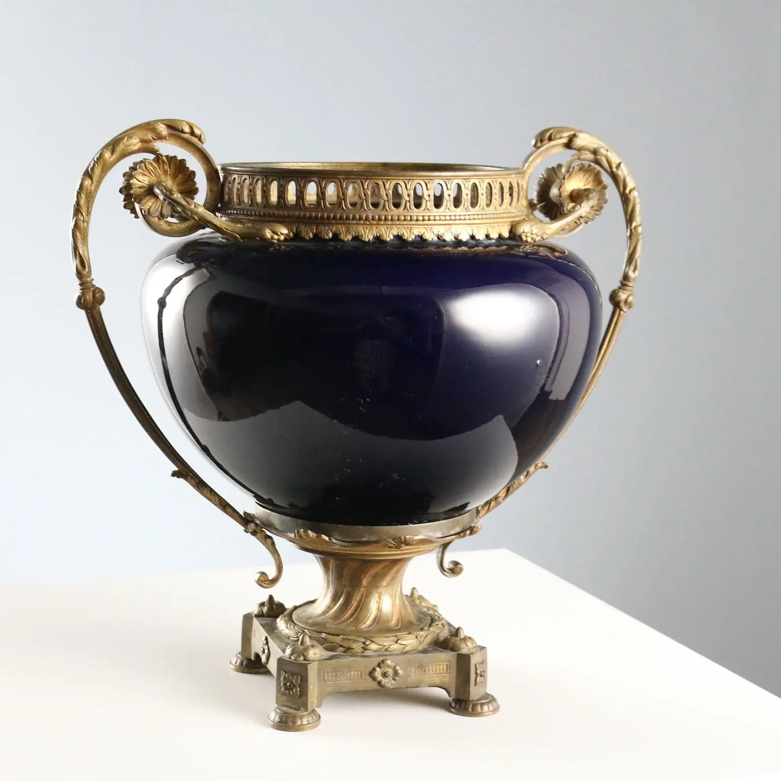 Antique Centerpiece Porcelain Bronze France Late XIX Century
