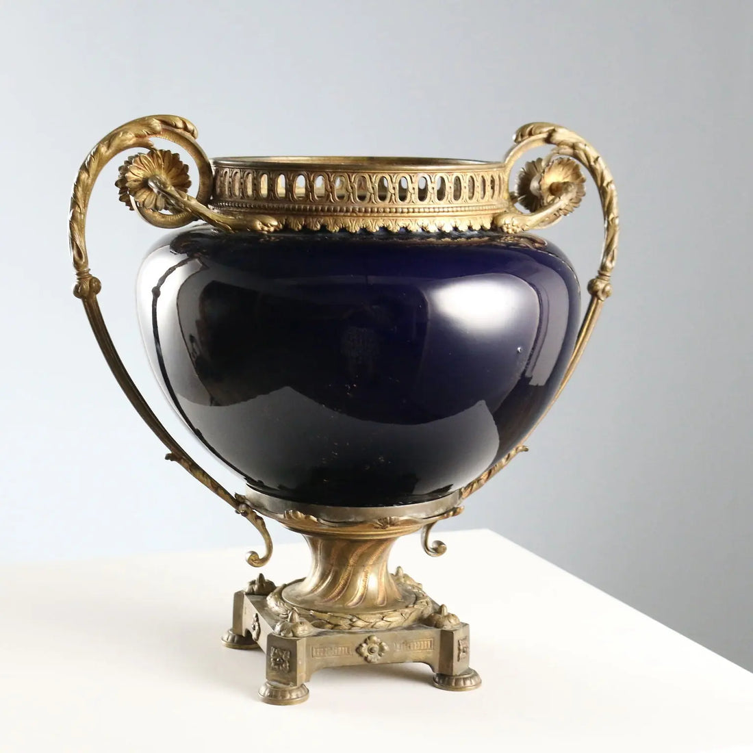 Antique Centerpiece Porcelain Bronze France Late XIX Century