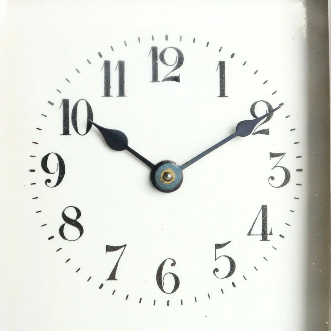 Antique Travel Clock Bronze Glass with Case Italy XIX Century