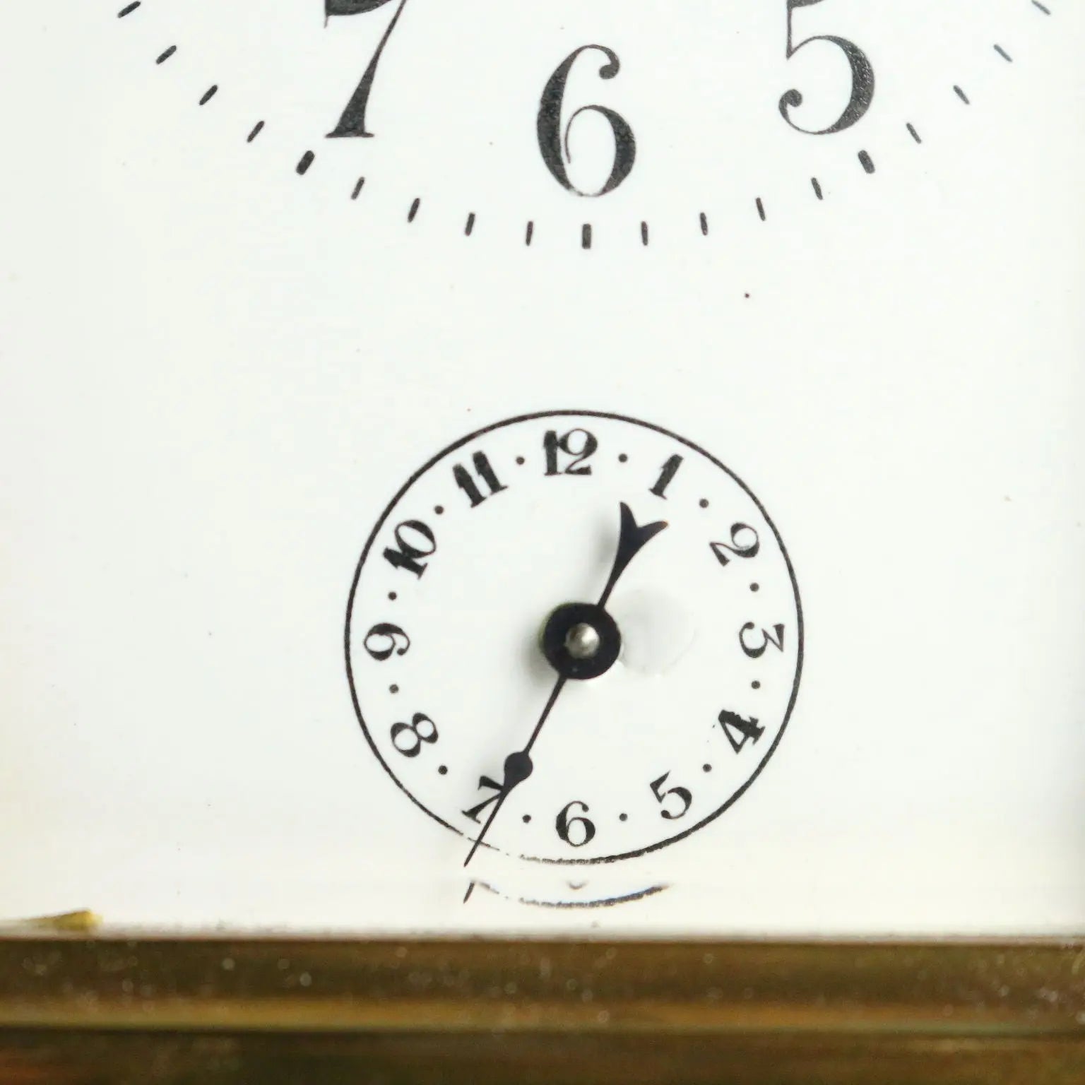 Antique Travel Clock Bronze Glass with Case Italy XIX Century