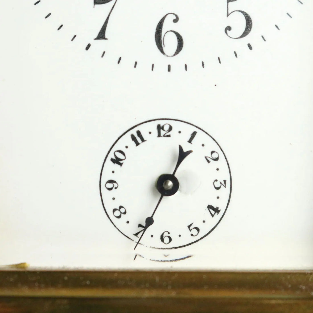 Antique Travel Clock Bronze Glass with Case Italy XIX Century