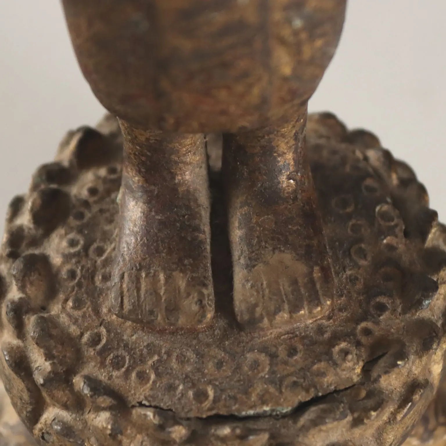 Antique Sculpture Lacquered Gilded Bronze Thailand XIX Century