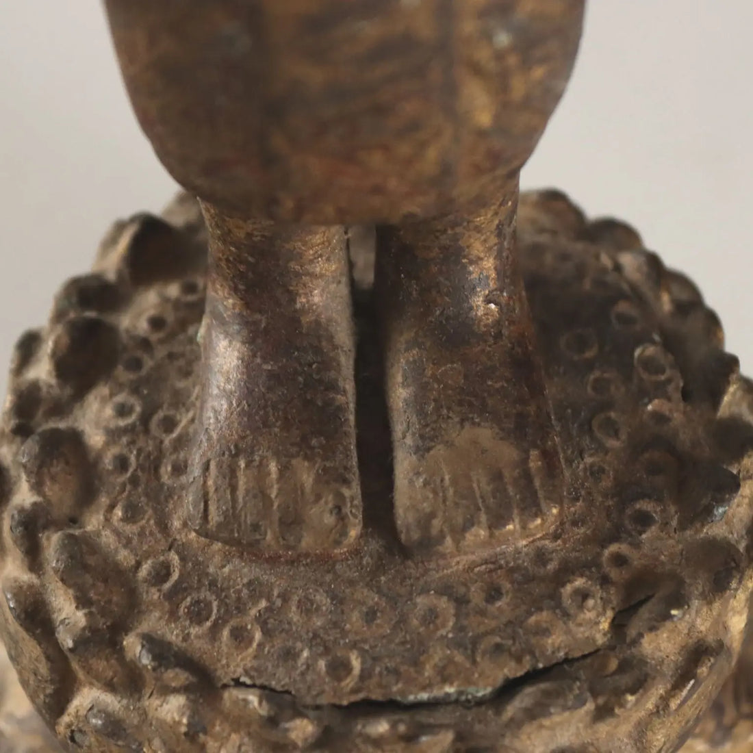 Antique Sculpture Lacquered Gilded Bronze Thailand XIX Century