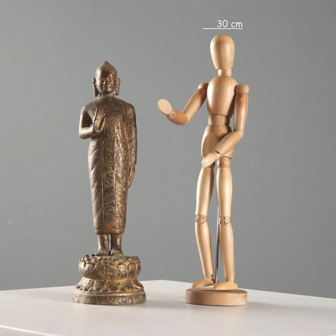 Antique Sculpture Lacquered Gilded Bronze Thailand XIX Century