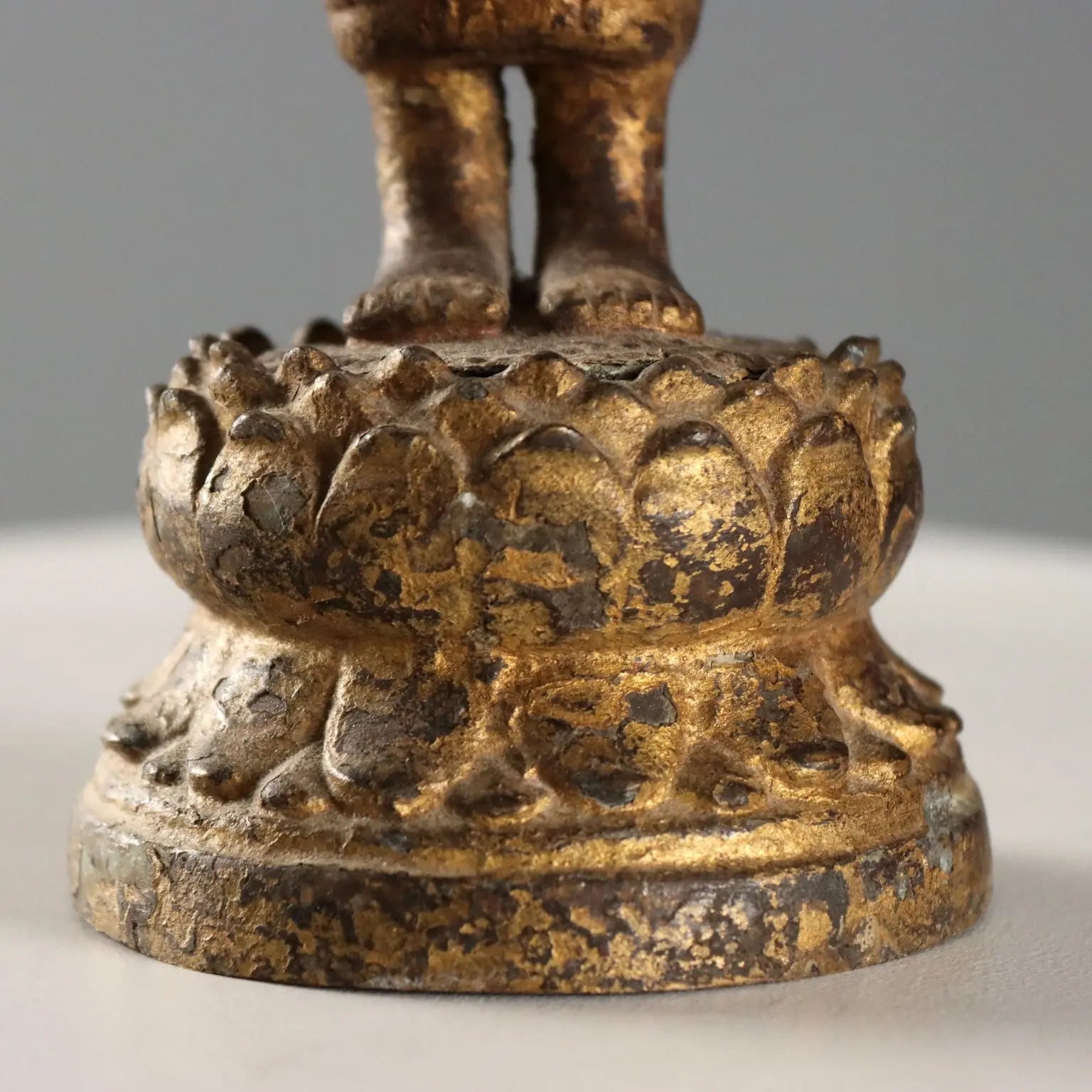 Antique Sculpture Lacquered Gilded Bronze Thailand XIX Century