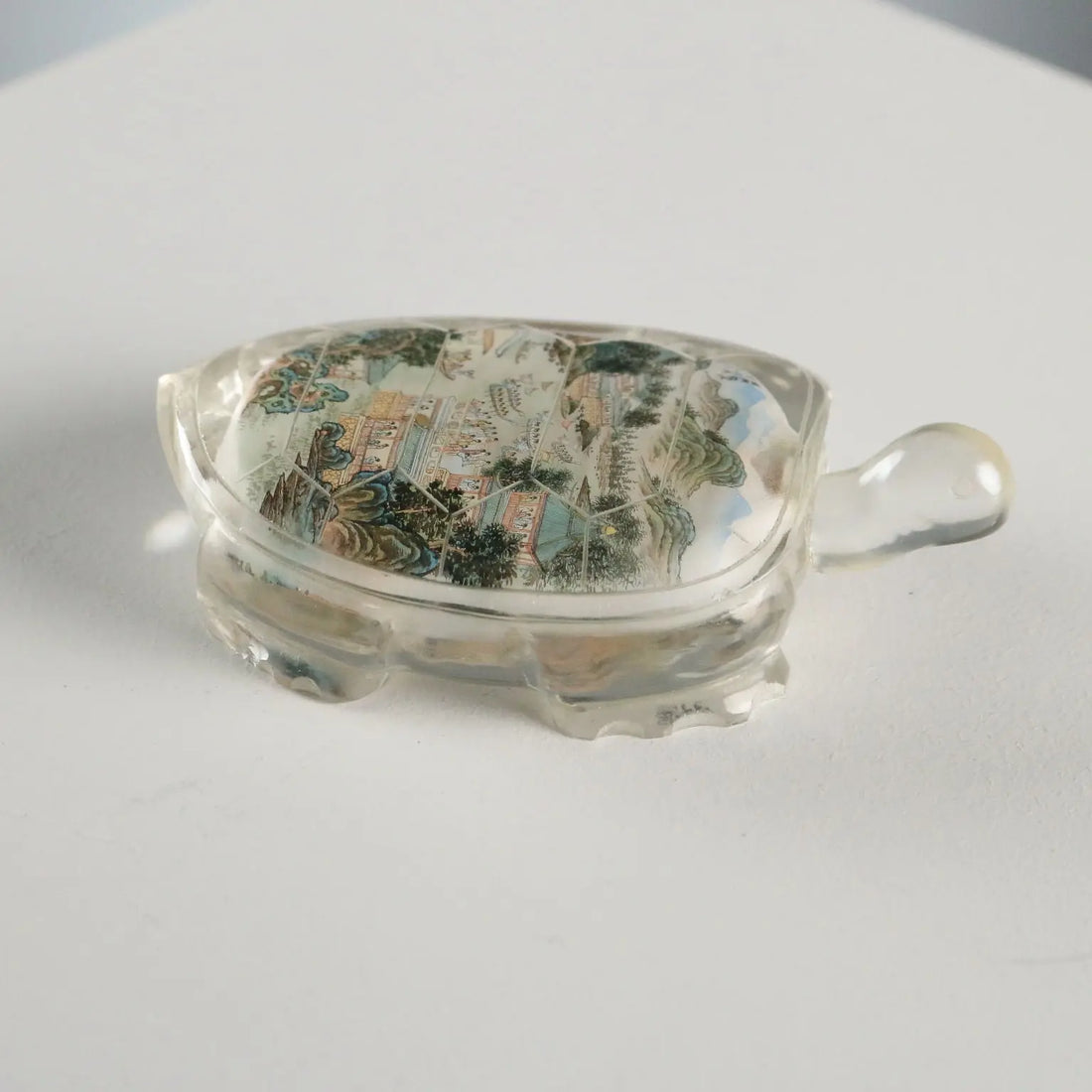 Vintage Snuff Bottle Turtle Glass Nei Hua China XX Century