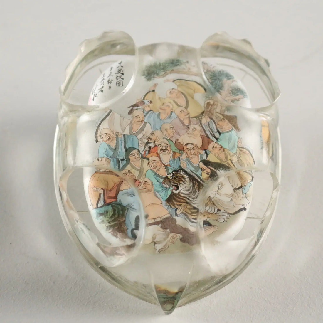 Vintage Snuff Bottle Turtle Glass Nei Hua China XX Century