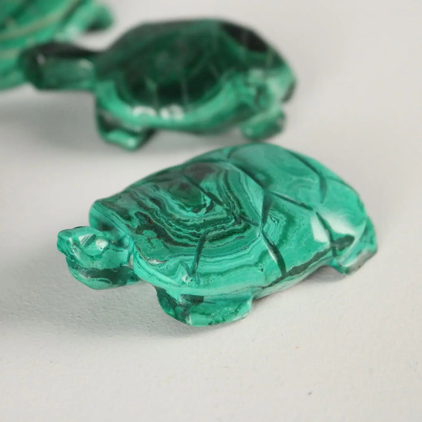Modern Figurines Turtles Malachite Stone Africa XX Century
