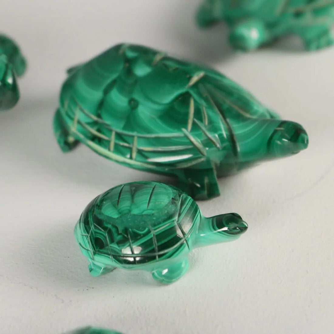 Modern Figurines Turtles Malachite Stone Africa XX Century