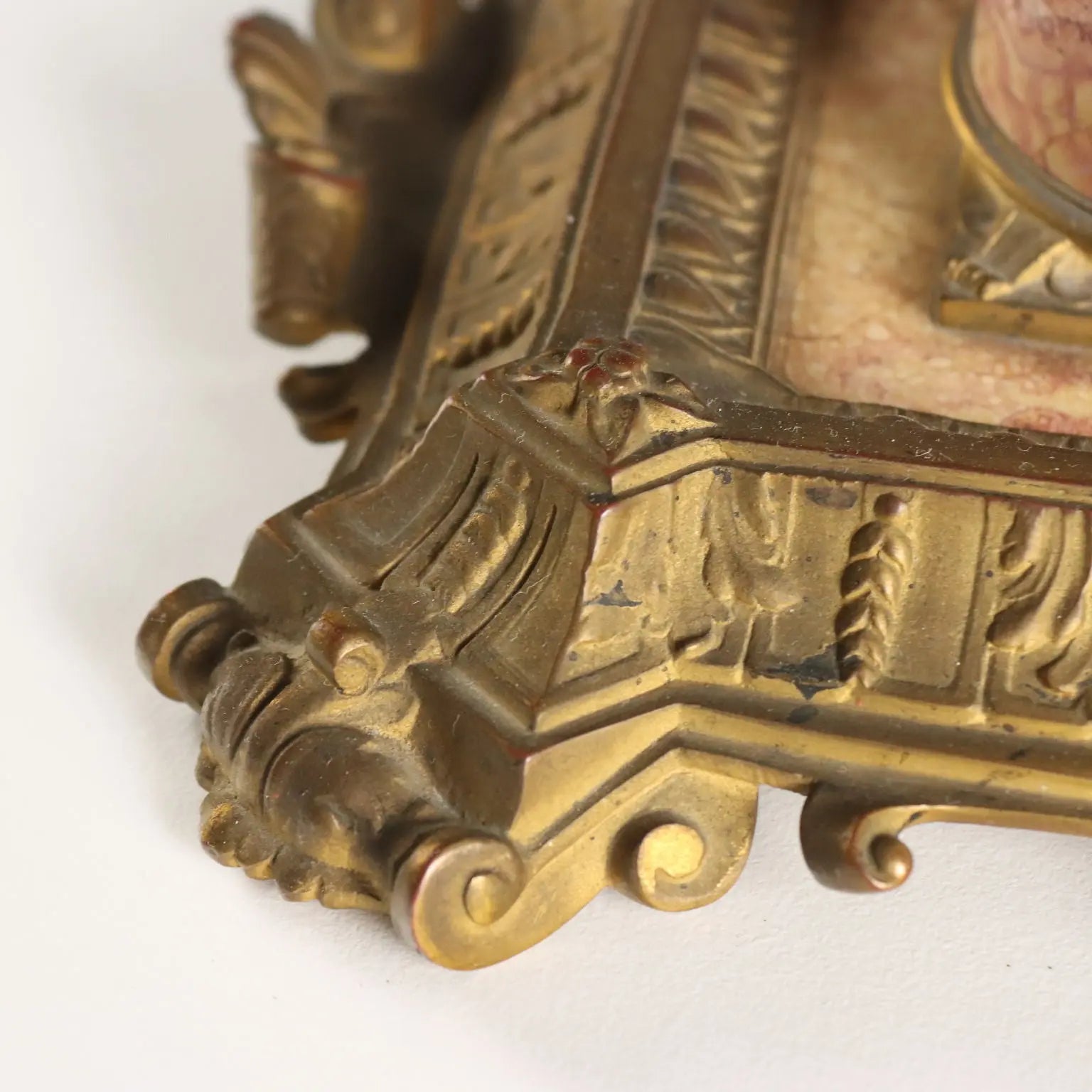 Antique Inkwell Bronze Marble Europe XIX Century
