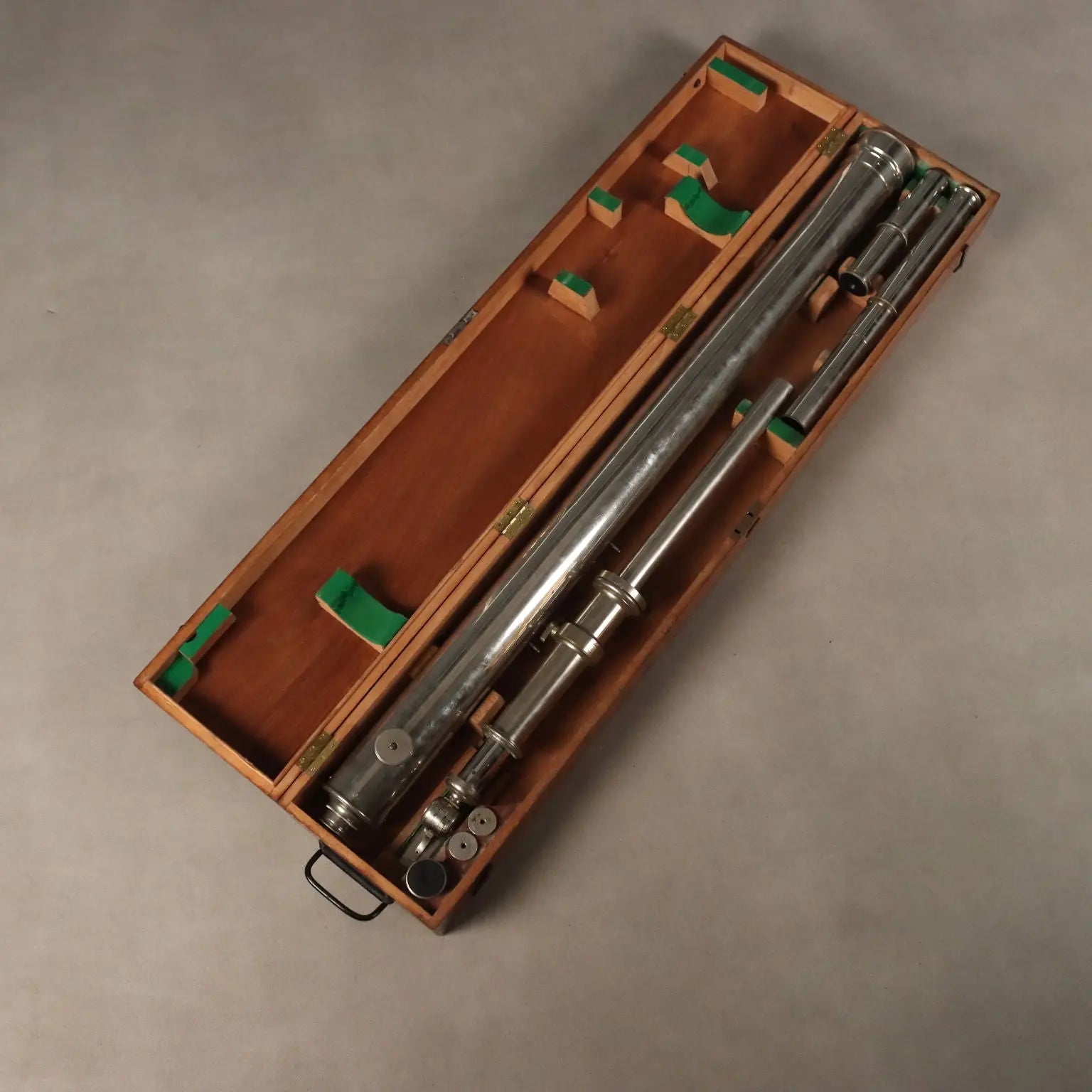 Salmoiraghi Milano Spotting Scope Wooden Case Italy 1920s-1930s