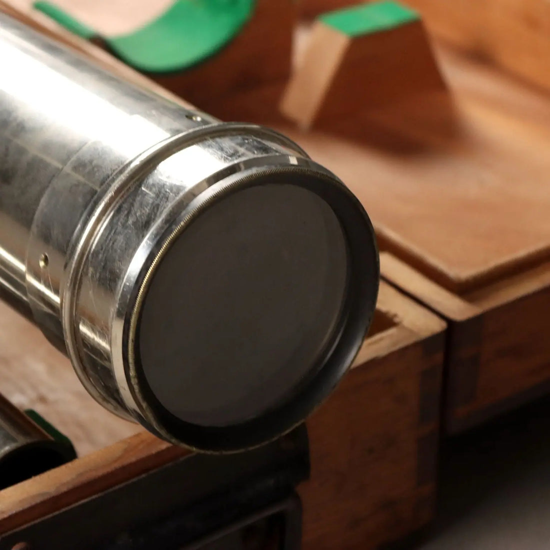 Salmoiraghi Milano Spotting Scope Wooden Case Italy 1920s-1930s